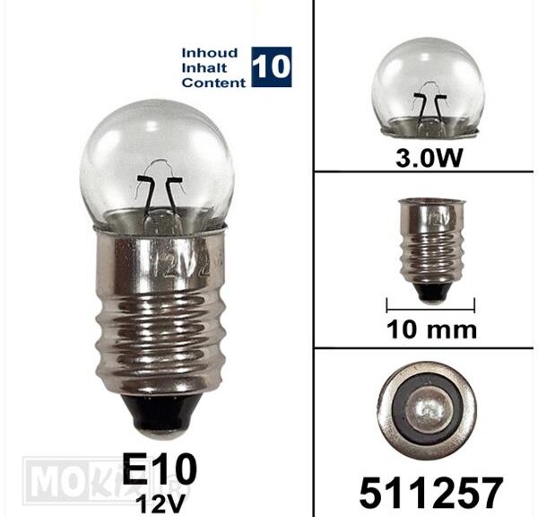 Lamp E10 12V 3.0W Bosma (10)