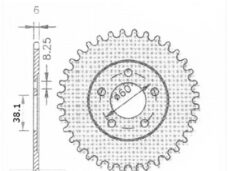 Achtertandwiel Rieju RS1 38.1mm 5gats 36tands IGM
