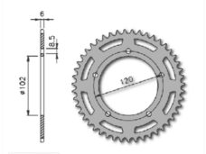 Achtertandwiel Aprilia RS'99-'02 102mm 5g 47t IGM