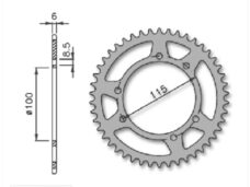 Achtertandwiel Gilera GSM (415) 100mm 6g 36t IGM