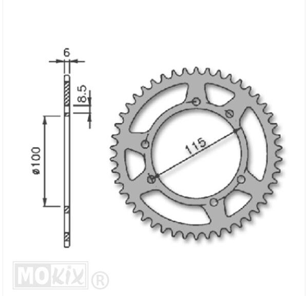 Achtertandwiel Gilera GSM (415) 100mm 6g 40t IGM
