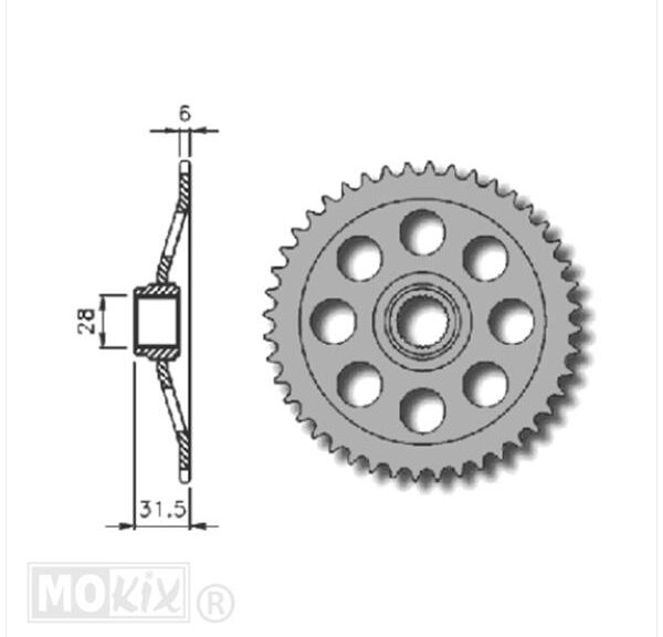 Achtertandwiel Aprilia AFI/EXT NT 420 28mm 40t IGM