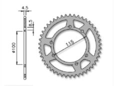 Achtertandwiel Beta/MH/Gilera 420 100mm 6g 53t IGM