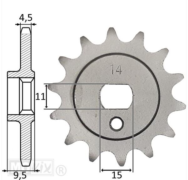 Voortandwiel Kreidler 5V (415) 14tands IGM