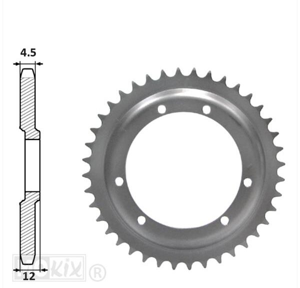 Achtertandwiel Puch Maxi 94mm 6gats 45tands IGM
