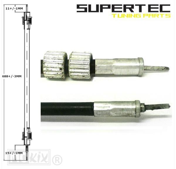 Kabel KM Teller VDO 65cm Zwart Supertec
