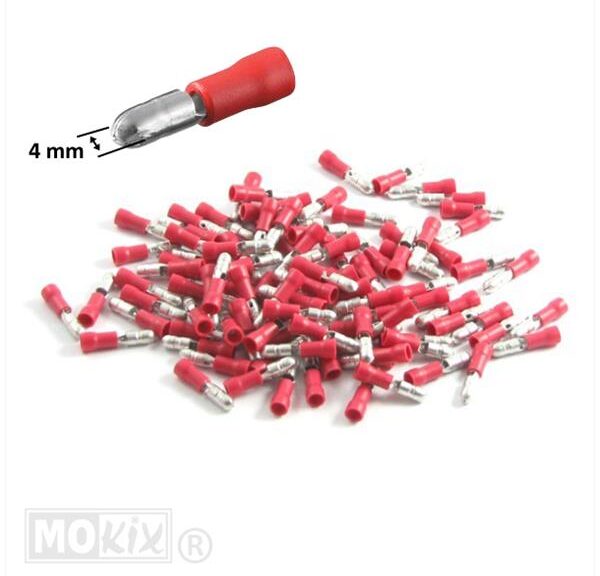 Schuifstekker Rond 4mm MAN (100)