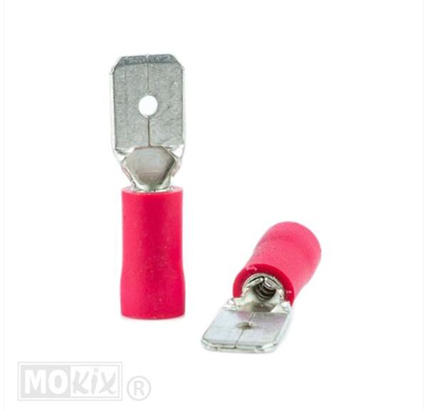 Schuifstekker Plat MAN 6.3x0.8mm Rood (100)