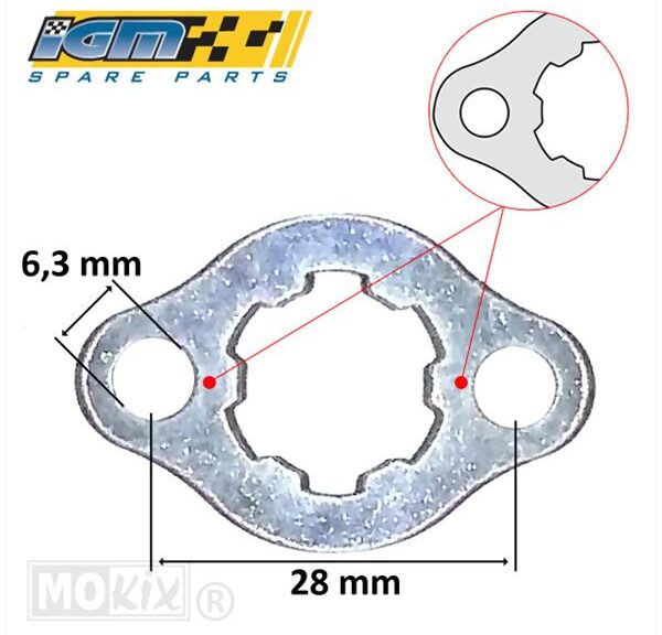 Borgplaat VKW Honda/Senda 28mm (NOK BIJ Bout) - IGM