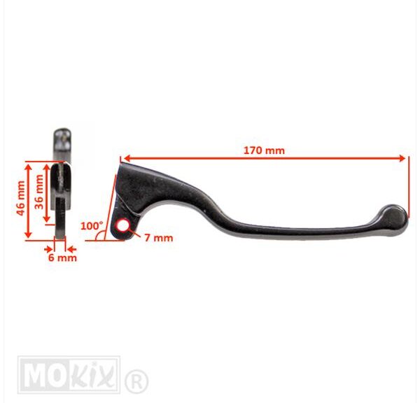 Hevel REM Honda MTX Rechts Zwart - MKX