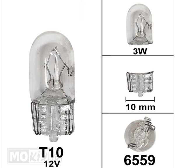 Lamp T10  12V  3W (1) - Bollard