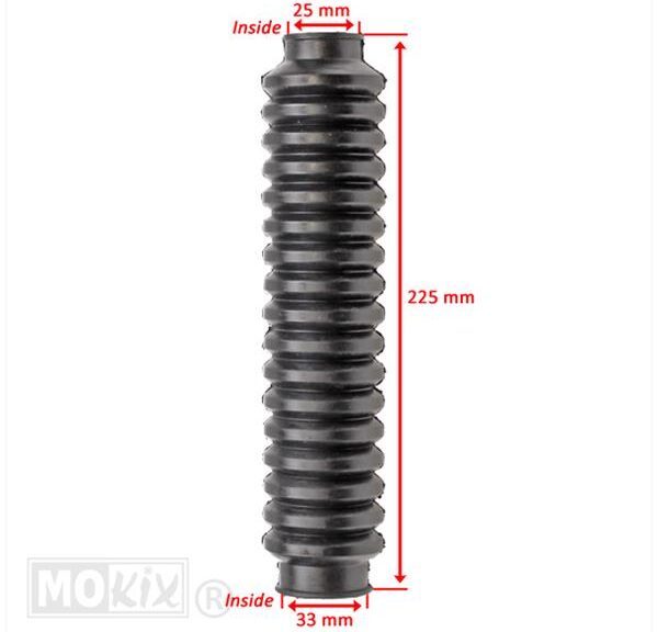 Voorvorkrubber Vespa Citta Zwart 200mm (Set)