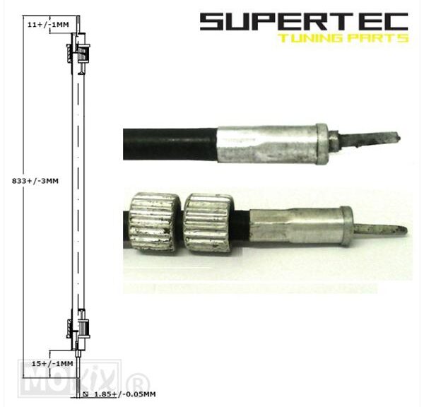 Kabel KM Teller VDO 80cm Zwart Supertec