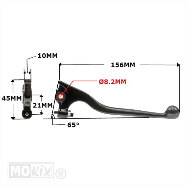 Hevel L/R Derbi AJP M6 Zwart - MKX
