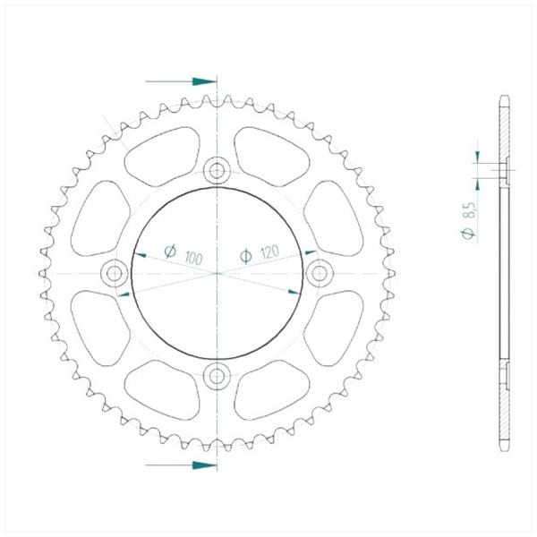 Kettingkit Beta RR/SM 50 06-18 13t/50t 130L Esjot - Afbeelding 3