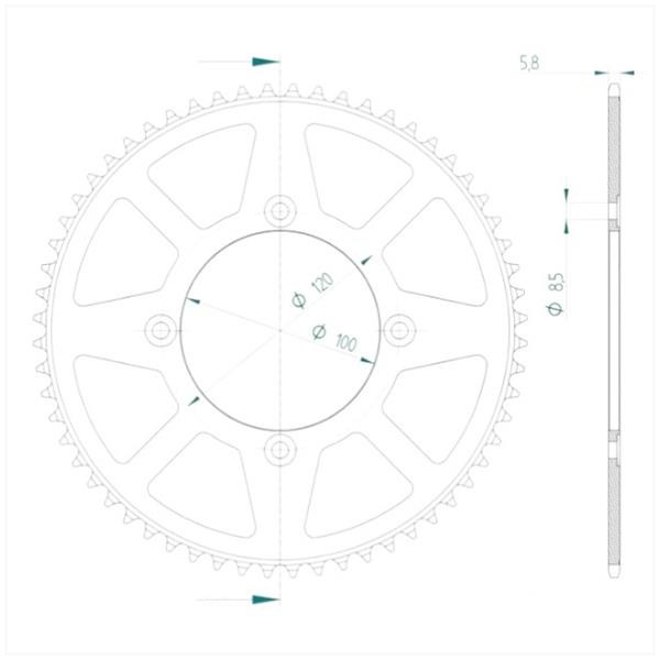 Kettingkit Beta SM 50 21-23 11t/60t 140L Esjot - Afbeelding 3