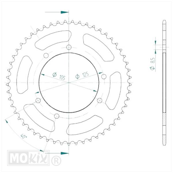 Kettingkit Derbi Senda-R 00-02 13t/53t 134L Esjot - Afbeelding 3