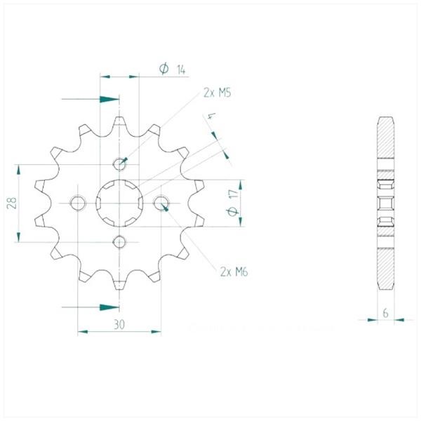 Kettingkit Derbi Senda-R DRD 02-05 14t/53t 140L - Afbeelding 2