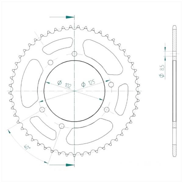 Kettingkit Derbi Senda-R DRD 06-11 12t/53t 130L - Afbeelding 3