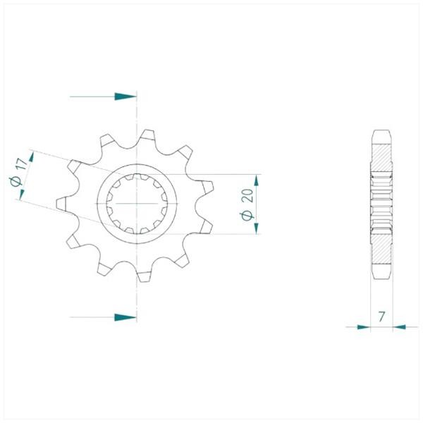 Kettingkit Fantic XM 50 Comp 21-26 11t/58t 136L - Afbeelding 2