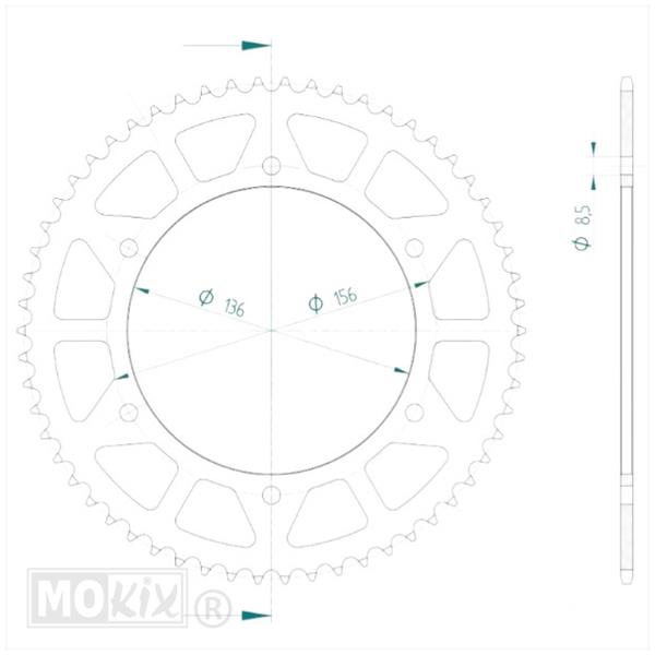 Kettingkit Fantic XM 50 Comp 21-26 13t/58t 136L - Afbeelding 3