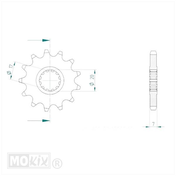 Kettingkit Rieju MRT/MRX 50 SM 04-08 13t/52t 132L - Afbeelding 2