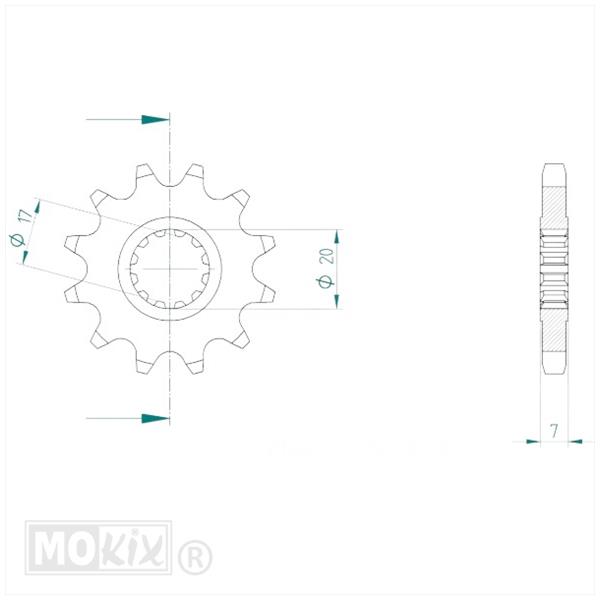 Kettingkit Rieju MRX 50 02-04 12t/48t 124L Esjot - Afbeelding 2