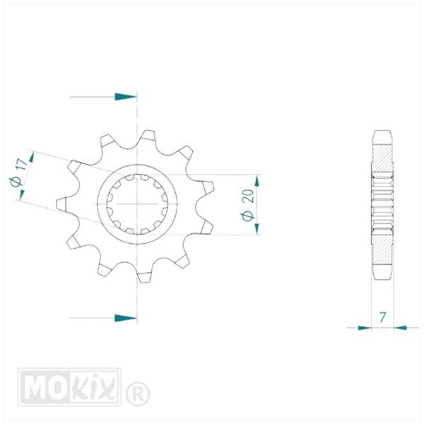 Kettingkit Rieju Spike X 06-22 11t/52t 126L Esjot - Afbeelding 2