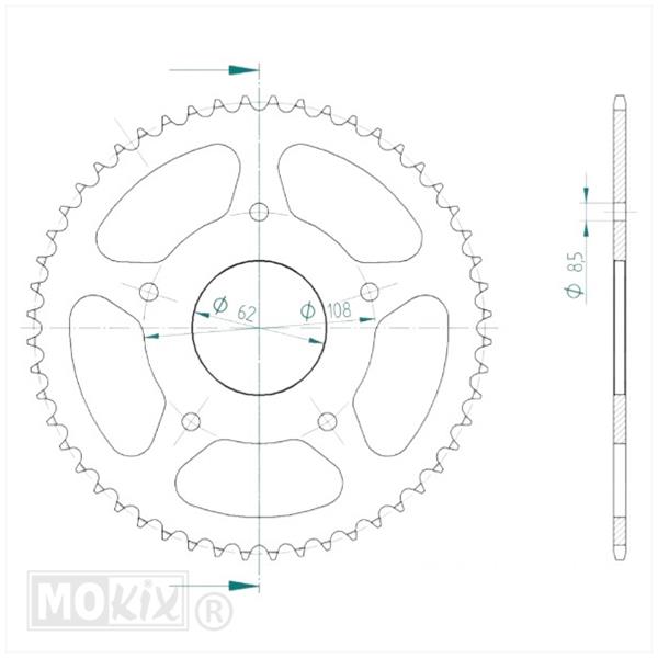 Kettingkit Rieju Spike X 06-22 11t/52t 126L Esjot - Afbeelding 3