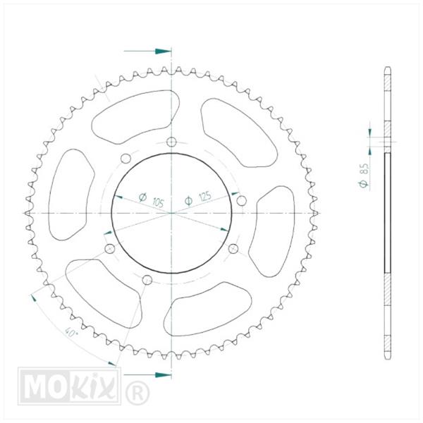 Kettingkit Rieju Spike X 06-22 13t/52t 126L Esjot - Afbeelding 3
