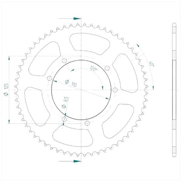 Kettingkit Sherco SM 07-12 13t/60t 134L Esjot - Afbeelding 3