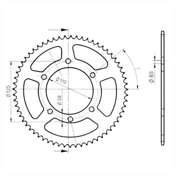 Kettingkit Sherco SM R/RS 21-23 11t/60t 134L - Afbeelding 3