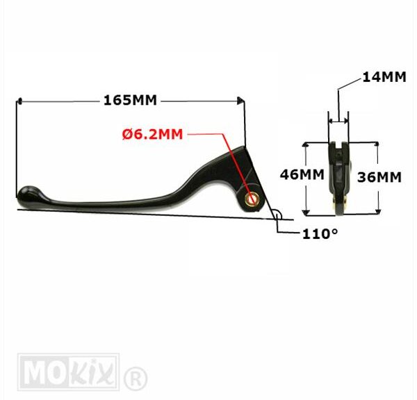 Hevel Links Rieju RST/Generic Trigger Zwart - MKX