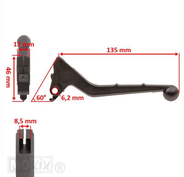 Hevel L/R Peugeot 103 MVT/ST/Voge 103 Zwart - MKX