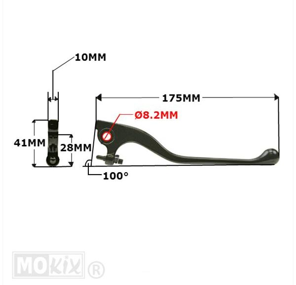 Hevel Rechts Aprilia/Gilera/Generic Trigger Zwart - MKX