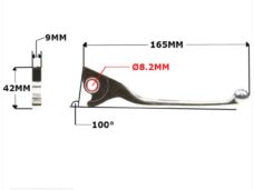 Hevel Rechts Piaggio ZIP/FLY/LX/LXV 4T Aluminium - MKX
