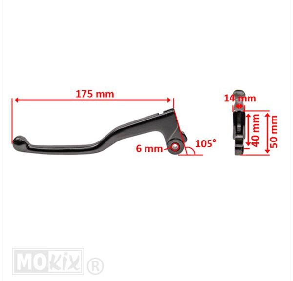Hevel Links Yamaha / Rieju / Derbi Zwart - MKX