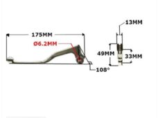 Hevel Links Rieju MRT / Derbi Senda-R 04 Zwart - MKX
