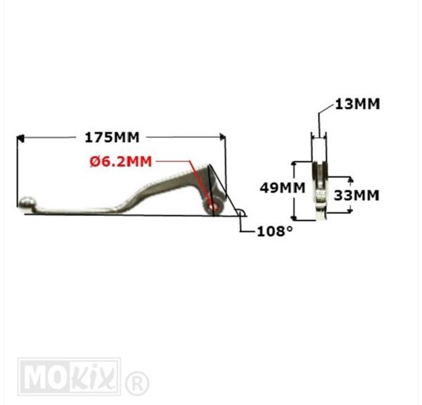 Hevel Links Rieju MRT / Derbi Senda-R 04 Zwart - MKX