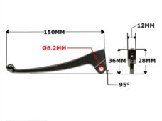 Hevel Links Keeway/Generic Zwart - MKX