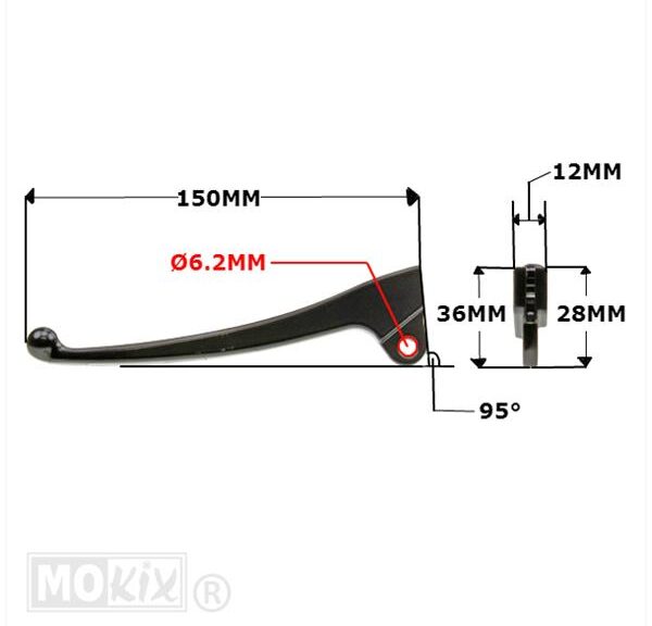 Hevel Links Keeway/Generic Zwart - MKX