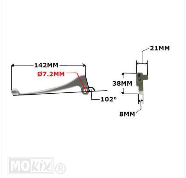 Hevel Links SYM MIO Aluminium - MKX