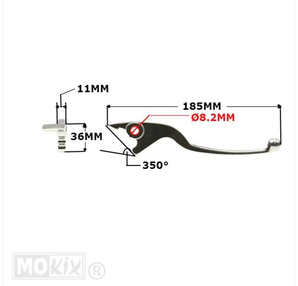 Hevel Rechts Peugeot Tweet/Orbit 185mm Aluminium - MKX