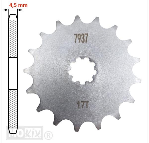 Voortandwiel Puch Maxi 17tands IGM
