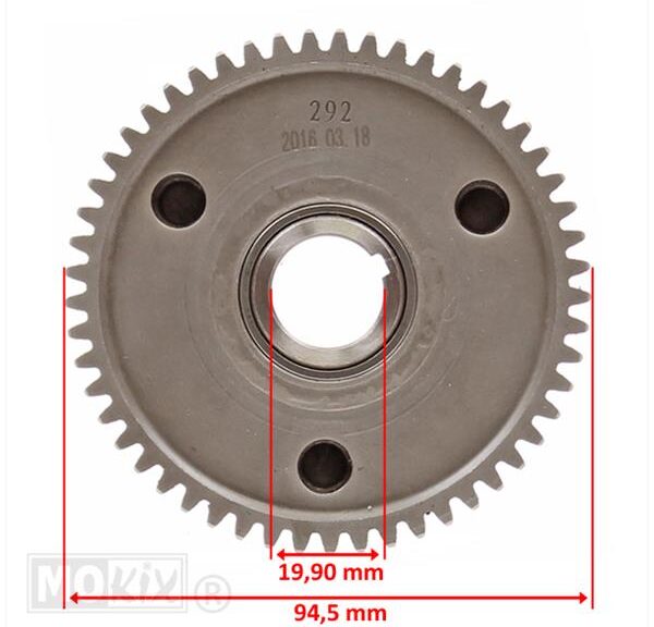 Startkoppeling PEU/SYM 50 4T Nt + Tandwiel ORG