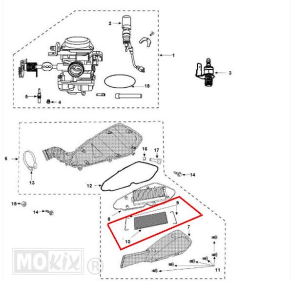 Luchtfilter Peugeot Kisbee Foam Element ORG