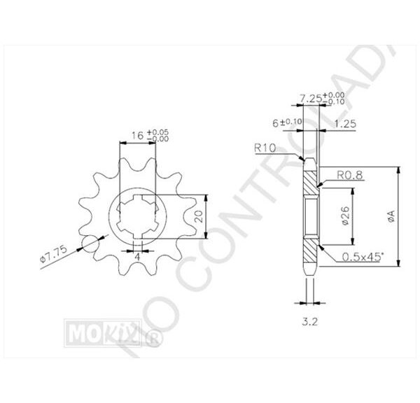 Voortandwiel Suzuki TSX 14tands - IGM