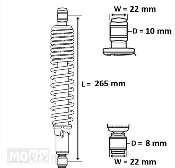 Schokbreker Peugeot Speedfight 1 / 2 Voor 265mm - MKX