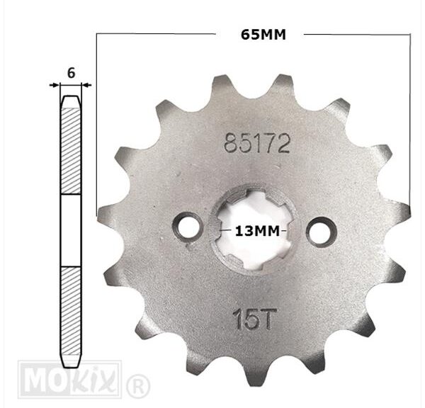 Voortandwiel Derbi Senda-SM 15tands - IGM