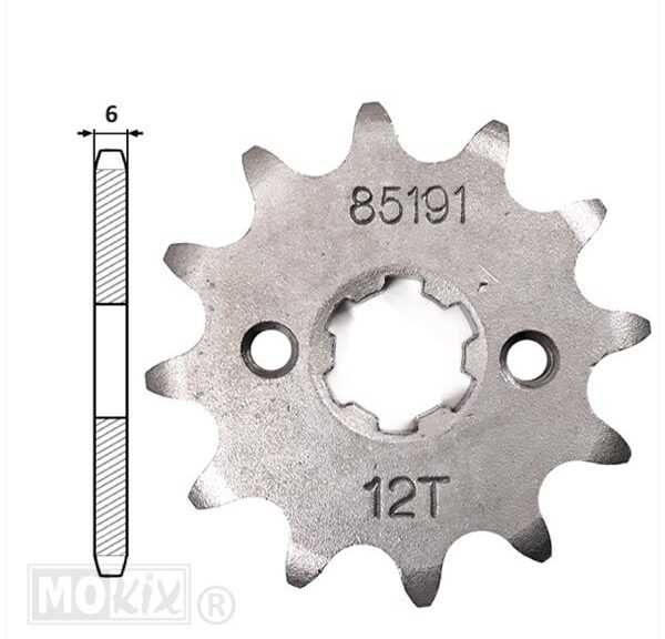 Voortandwiel Derbi Senda-SM 12tands - IGM